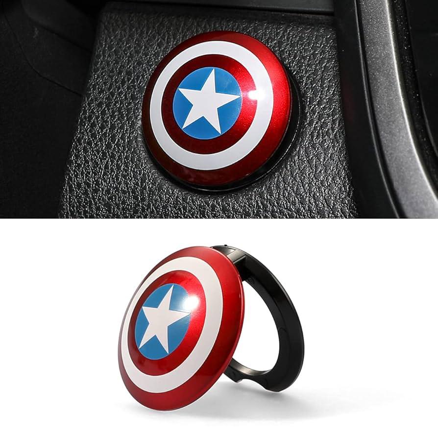 Captain America Start/Stop Push Button Cover